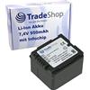Trade-Shop - Batteria agli ioni di litio 7,4 V/950 mAh, ricambio per Panasonic VW-VBG70 VW-VBG070 VW-VBG070A VW-VBG070-K VW-VBG130 VW-VBG130E-K VW-VBG130K