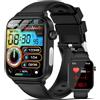 Marsyu Smartwatch Uomo con ECG/Acido Urico/Pressione Sanguigna/Sonno/BMI/Temperatura Corporea/Cardiofrequenzimetro,1,96 Orologio con Funzione Telefono,Pulsante SOS (Casual, 1.96inch)