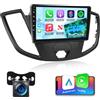 ETLFUCyber 8 Core 4G+64G Autoradio per Ford Transit 150 250 350 2015-2019 con Senza Fili Carplay e Android Auto, 9 Pollici Android Stereo Auto con WiFi/GPS/Bluetooth 5.0/32 EQ DSP/FM RDS