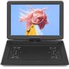 YOOHOO Lettore DVD portatile da 18 con schermo girevole HD da 15,6, batteria ricaricabile da 6 a 7 ore, supporto USB/SD, formati di dischi multipli e sincronizzazione TV, altoparlante ad alto volume, nero