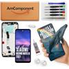 AmComponent - display di ricambio per XIAOMI REDMI NOTE 8 (2021) M1908C3JGG schermo frame nero LCD vetro touch | Componente di ricambio con luminosità intensa e risposta al tocco reattiva