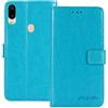 TienJueShi Blu Premium Retro Stand Portafoglio Caso per umidigi Power 6.3 inch in Pelle Case TPU Silicone Custodia Protettiva Cover