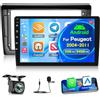 NHOPEEW 2G+64G Android Autoradio per Peugeot 407 2004-2011 - Senza fili Carplay e Android Auto - 9 pollici Android Stereo con WiFi EQ GPS Mirror Link FM RDS + AHD Telecamera posteriore&Mic