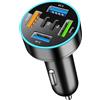 Mocoocouture Totale 66 W Soluzione di ricarica intelligente Auto Multi Port Soluzione di Ricarica Rapida Auto Adattatore di Ricarica Rapida Con Luce LED