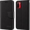 Shantime Custodia Portafoglio Flip in Tessuto Oxford Compatibile con Ulefone Note 12, Cover Protettiva Magnetica con Slot Carte e Supporto(Nero)