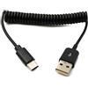 System-S Cavo USB 3.1 50 cm tipo C maschio a 2.0 A maschio a spirale adattatore nero