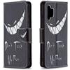 AIFILLE Nero Cover a Libro per Samsung A32 4G 2021 Don't Touch My Phone Modello Denti Bianca Custodia in Pelle PU e Silicone TPU Morbida Rigida Portafoglio Uomo Design Flip Accessori per Cellulari