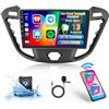 Hikity 2+64G Android Autoradio per Ford Transit Custom 2013-201 Senza Fili Carplay Android Auto, 9 Pollici Stereo Radio Bluetooth con GPS WIFI Mirror Link FM/RDS SWC Telecamera Posteriore