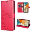 betterfon Custodia a portafoglio per Samsung Galaxy A23 5G, Custodie Cellulari con scomparti per carte di credito, compatibile con Samsung Galaxy A23 5G, rosso
