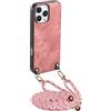 bojioderf Compatibile con Google Pixel 8a Custodia,Compatibile con Google Pixel 8a 【PC+TPU+PU】 3 in 1 Custodia per telefono con cordino Pink