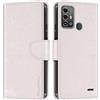 Shantime Custodia Portafoglio in Pelle Compatibile con ZTE Blade A53 Pro 4G, Cover Colorata Flip con Portacarte, Chiusura Magnetica Protettiva(Bianco)