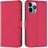 Verco Custodia a libro Protezione Cellulare, Astuccio per iPhone 14 Pro Max [6,7 pollici, funzione carte di credito/leggio), rosa