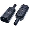 ACICS IEC. Connettore della presa del cavo dritto della presa C13 C14 16A 250V dark femmina e tappo maschile connettore rewirable 3 pin connettore (Color : 2pcs C14 Male)
