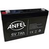 ANFEL BATTERIA AL PIOMBO RICARICABILE 6V 7,2AH CON FASTON 4,8MM ANFEL
