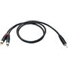 SYSTEM-S Cavo audio RCA 2 RCA 100 cm maschio a jack AUX 3,5 mm adattatore maschio a 3 poli