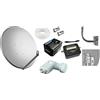 DIGIQUEST SET SAT :PARABOLA CM 80+LNB 4 USCITE + 20 METRI DI CAVO + SPINOTTI