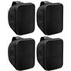 Pronomic 4x OLS-5 BK DJ PA Casse Outdoor per Giardino, Terrazza, Ristorante (4x 80 Watt, Classe di Protezione IP56, 8 Ohm, Woofer 5,25) nere