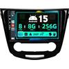 BXLIYER SXAUTO ¦ 8G+256G ¦ Android 15 IPS Autoradio Per Nissan Qashqai J11 X-Trail Rouge (2014-2018) - Senza fili Carplay & Android Auto - Camera + MIC - DAB Fast-boot Volante 360-CAM DSP - 2 Din 10.1 Pollici
