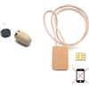 Pinganillosocultos - Auricolare invisibile + collare GSM (cellulare) (Supermini, carne)