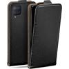 moex Custodia a portafoglio per Samsung Galaxy M12, pieghevole, protezione completa a 360 gradi, pelle vegana, custodia per cellulare con chiusura verticale, magnetica, Profondo - Nero