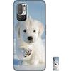 HopMore Nero Cover per Xiaomi Redmi Note 10 5G | Poco M3 PRO Silicone Morbide Disegni Custodie Bella Custodia Antiurto Gomma Case Morbido Caso Gel AntiGraffio - Cane Bianco