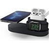 elago MS Hub Ricarica 3 in 1 Compatibile con MagSafe, Compatibile con iPhone 17/16/15/14/13/12, Tutte le Serie di Apple Watch, Tutte le Serie di AirPods [Caricatore non incluso] (Nero)