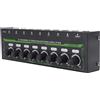Elprico Amplificatore per Cuffie Stereo, Amplificatore Stereo Portatile a 8 Canali con Luce RGB per la Famiglia Studio KTV (Spina europea 100-240 V)