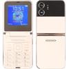 Cuifati Cellulare per Anziani con Flip Sbloccato con Doppio Schermo, Tasti Grandi 2G Flip Phone per Anziani, Tasto Rapido Dia, Suono Chiaro e Forte, Torcia a LED Incorporata, 4 Schede