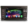 Erisin 7 pollici Schermo tattile Android 14 Autoradio GPS Navigatore per Porsche Cayenne Supporto CarPlay senza fili Android Auto Bluetooth DSP WiFi 4G DAB+ OBD2 USB FM RDS DVD CD [8-Core 4GB+64GB]