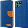 Shantime Custodia Portafoglio Flip in Tessuto Oxford Compatibile con Fairphone 4, Cover Protettiva Magnetica con Slot Carte e Supporto(Blu)