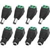 Lunpog 8 pezzi 5,5 mm x 2,1 mm maschio e femmina spina DC femmina adattatore di alimentazione per telecamera CCTV, striscia LED adattatore plug jack (4 prese DC, 4 connettori DC)