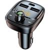 TOHAKATA Trasmettitore FM Bluetooth 5.3 adattatore per auto, radio senza fili, lettore MP3, ricevitore audio musica stereo, chiamate in vivavoce, 42 W (PD 30 W e 12 W) USB C caricabatteria da auto per iPhone