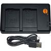 DSTE DE DSTE BC-TRW - Caricatore USB Dual compatibile con batteria Sony NP-FW50 come BC-QM1, alimentazione tramite cavo di ricarica micro USB a USB-A 2.0