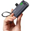 SHARGE Flow Mini 2 Batteria Esterna 22,5 W con Cavo Integrato, Batteria Portatile Esterna per Viaggi, Ricarica Rapida con Connettore USB-C E iOS Compatibile con iPhone 16/15/14, Galaxy E Plus