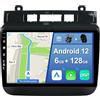 YUNTX [6GB+128GB] Android 12 Autoradio per VW Touareg FL NF (2010-2018)-[Incorporato Carplay/Android Auto/DSP/GPS]-9 Pollice IPS 2.5D Touch Screen-CAM+MIC-DAB/AHD Camera/Bluetooth 5.0/Mirror Link