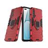 MaiJin Compatibile con OPPO Realme X50 5G Cover, Custodia Armor Anello Cavalletto (Funziona con il Supporto Magnetico per Auto) Case Paraurti (Rosso)
