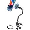 EEEKit Supporto magnetico per telefono a collo di cigno per bicicletta, supporto magnetico per iPhone Magsafe e tutti gli smartphone, per cyclette fisse e tapis roulant