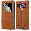 Shantime Custodia Flip in Pelle con Finestra Compatibile con Doogee S200 Plus, Display Visibile, Chiusura Magnetica Invisibile e Slot Carta(Marrone)