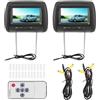 Terisass Doppio lettore DVD portatile Lettori video per poggiatesta per auto 7 in HD LCD Touch Screen digitale USB/SD/TV Lettore MP5 per auto