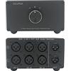 SOLUPEAK Convertitore audio stereo XLR a 3 vie, convertitore audio simmetrico, sorgente del segnale passivo, interruttore di ingresso audio splitterbox 3 in 1 Out (X301)