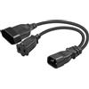 CERRXIAN Cavo di alimentazione splitter da Y C14 a Euro + NEMA 1-15R, IEC C14 maschio a NEMA 1-15R e Euro CEE7/16 Femmina per casa, ufficio o luci di Natale