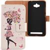 Lankashi Custodia Portafoglio in PU Pelle Caso Guscio Protettiva Cover con Porta Carte Skin Case per ASUS ZenFone Max ZC550KL 5.5 (Umbrella Girl Design)