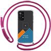 Tumundosmartphone Personalizzare Tu Custodia Gel Silicone con Tua Fotografia per Samsung Galaxy A52/A52 5G Disegno Personalizzata - Ciondolo Rosa Fucsia