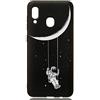 HopMore Nero Cover per Samsung Galaxy A30 Silicone Morbido Custodia Disegni Galassia Universo Spazio Fiore Creativa Antiurto Case Morbide Gomma Protettiva Caso Molle - Design G