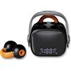 BEVCEFCC Auricolari Bluetooth a Clip Senza Fili, Auricolari Sportivi Aperti con Display LED - Design Confortevole, Auricolari Open-Ear a Clip Senza Dolore, Ideali per Corsa, Allenamento, Palestra- Nero