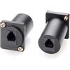 Plinkwirekb RJ11/RJ9 4P4C Connettore passante per montaggio a pannello CAT3 RJ9 femmina a femmina adattatore jack per linea telefonica XLR pannello/D-Type Panel M
