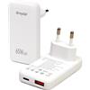 Ernydal Gax Oplader 65W USB-C, snellader met twee poorten met PD 3.0 & QC 4.0, compatibel met laptops en smartphones, ultracompact voor reizen en kantoor (Bianco)
