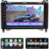 FAJSE Android 14 Autoradio per Mercedes Benz W169 W245 B160 B170 B180 B200 W639 Vito Viano W906 Sprinter Schermo stereo GPS Carplay Android Auto Bluetooth Radio FM/AM [6+128G]