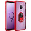MaiJin Compatibile con la Custodia Samsung Galaxy S9, Custodia Protettiva Trasparente Indietro con Anello Supporto Cellulare Magnetico per Auto, Ammortizzatore Morbido Bumper (Rosso)