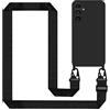 Tawarror Cover per Samsung Galaxy A56 5G con Cordino, Custodia Silicone Morbida Sottile con Regolabile Tracolla con Laccio Collana Practical Stylish Flessibile Antiurto per Samsung A56 Case，Nero